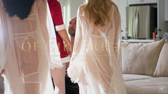 Steamy Christmas Eve: Will Pounder gets surprised with a festive threesome by Anna Claire Clouds and